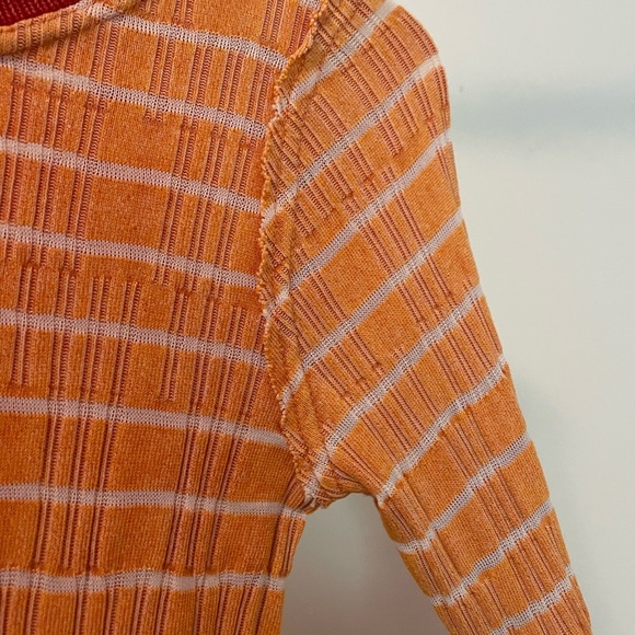 Free People Stripped Alpine Knit Crochet Long Sleeve Top - Picture 8 of 11